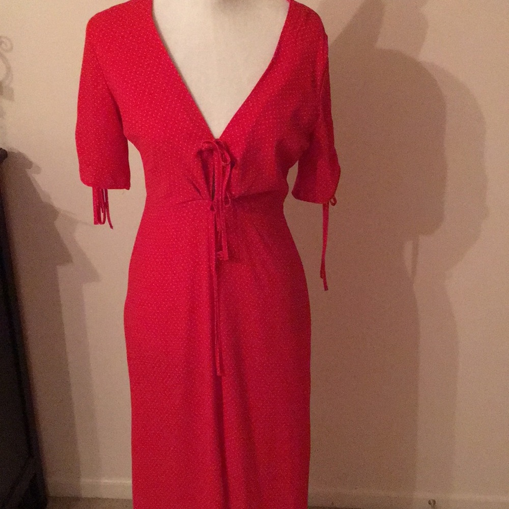 Midi length Red Dress
